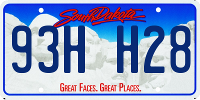 SD license plate 93HH28