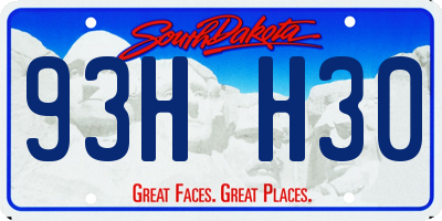 SD license plate 93HH30