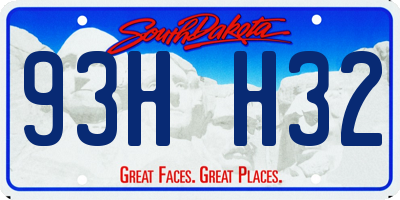 SD license plate 93HH32