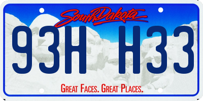 SD license plate 93HH33