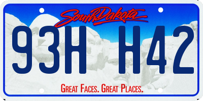 SD license plate 93HH42