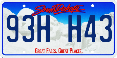 SD license plate 93HH43