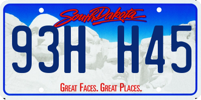 SD license plate 93HH45