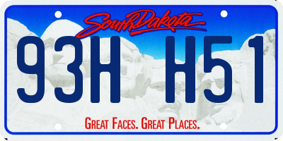SD license plate 93HH51