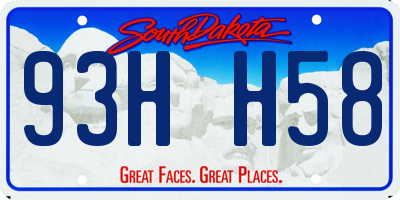 SD license plate 93HH58