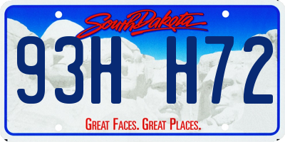 SD license plate 93HH72