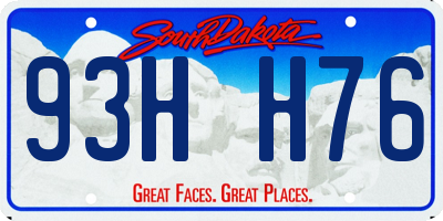 SD license plate 93HH76