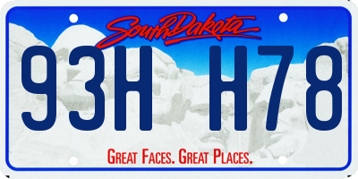 SD license plate 93HH78