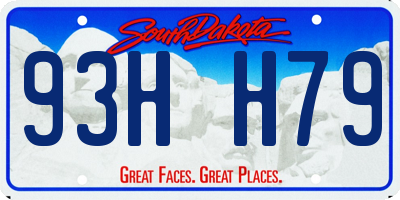 SD license plate 93HH79