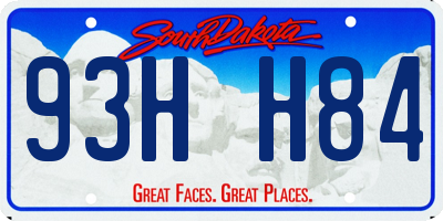 SD license plate 93HH84