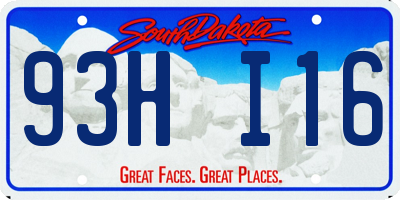 SD license plate 93HI16