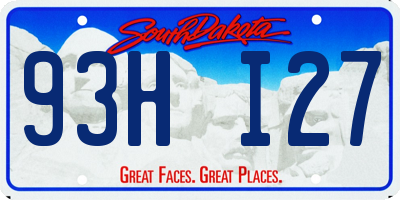 SD license plate 93HI27