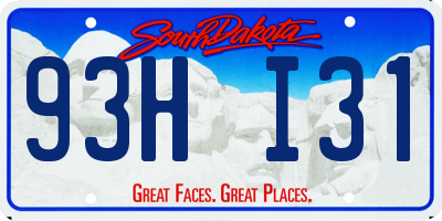 SD license plate 93HI31