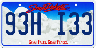 SD license plate 93HI33