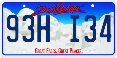 SD license plate 93HI34