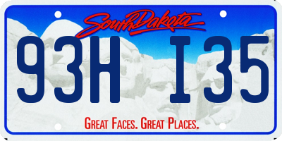 SD license plate 93HI35