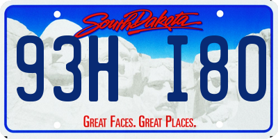 SD license plate 93HI80