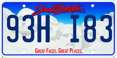 SD license plate 93HI83