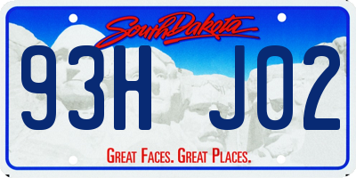 SD license plate 93HJ02