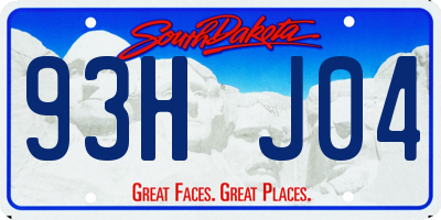 SD license plate 93HJ04