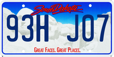 SD license plate 93HJ07