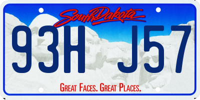 SD license plate 93HJ57
