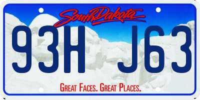 SD license plate 93HJ63