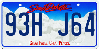 SD license plate 93HJ64