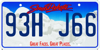 SD license plate 93HJ66