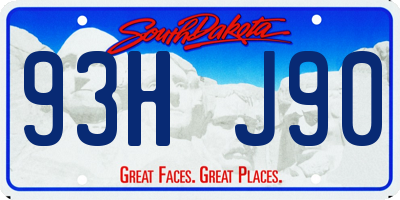 SD license plate 93HJ90