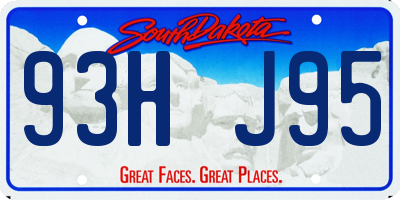 SD license plate 93HJ95