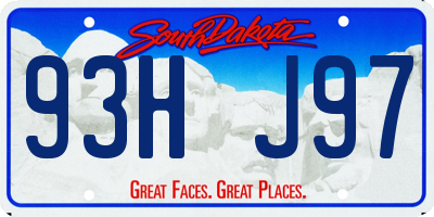 SD license plate 93HJ97