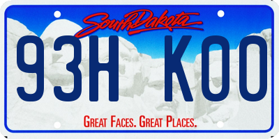 SD license plate 93HK00