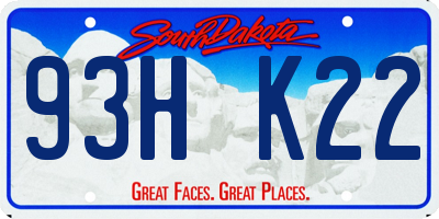 SD license plate 93HK22