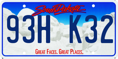 SD license plate 93HK32