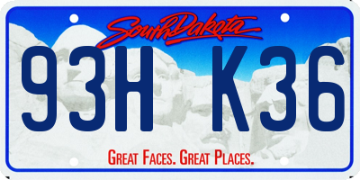SD license plate 93HK36