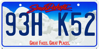 SD license plate 93HK52