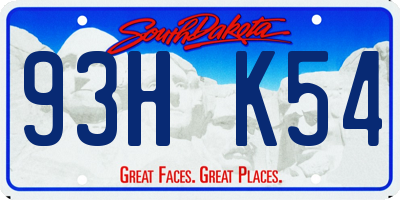 SD license plate 93HK54