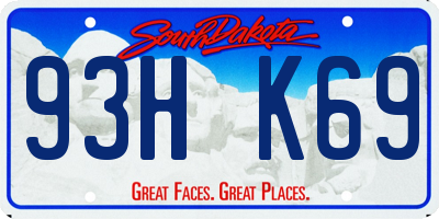 SD license plate 93HK69