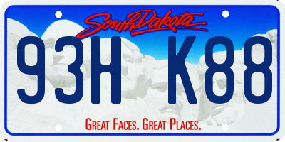 SD license plate 93HK88