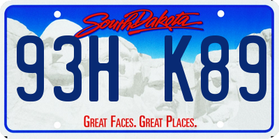 SD license plate 93HK89