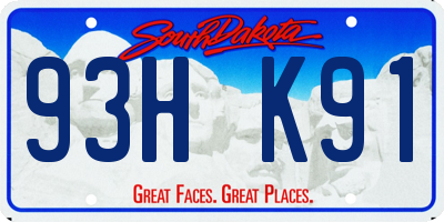 SD license plate 93HK91