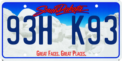 SD license plate 93HK93