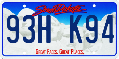 SD license plate 93HK94