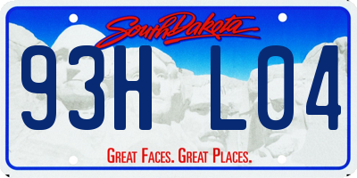 SD license plate 93HL04