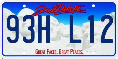 SD license plate 93HL12