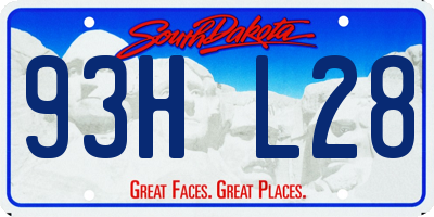SD license plate 93HL28