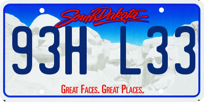 SD license plate 93HL33