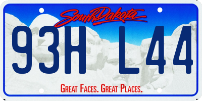 SD license plate 93HL44