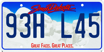 SD license plate 93HL45